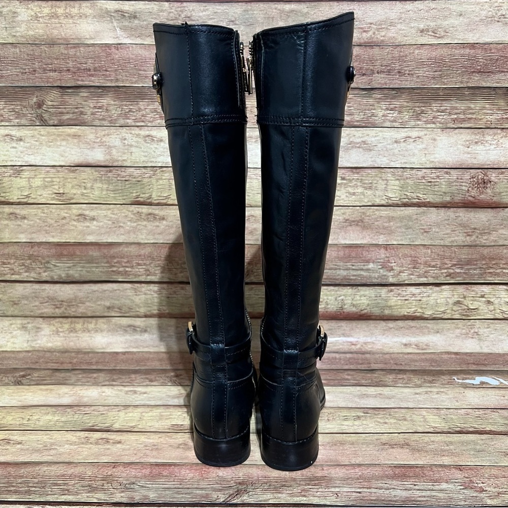 Micheal Kors Black Leather Tall Riding Boots - Picture 7 of 11